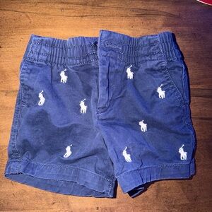 Ralph Lauren Kids' Blue Shorts with White Embroidery